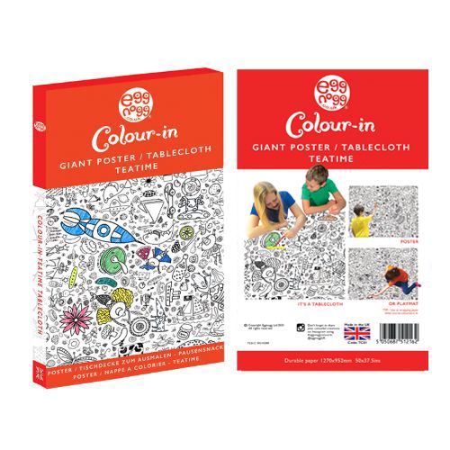 Colour-in Giant Poster Tablecloth - Teatime